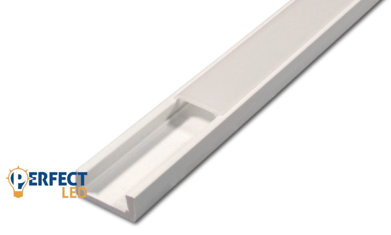 MasterLED Felületre szerelhető Slim PVC profil opál fedéllel 2 méteres szál szürke