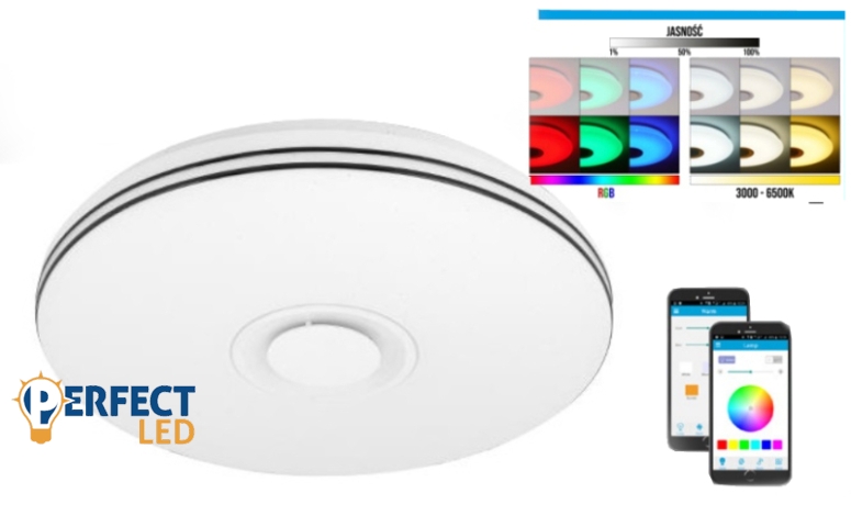 MasterLED Nevada 72 W-os 50 cm fehér LED távirányítós mennyezeti lámpa