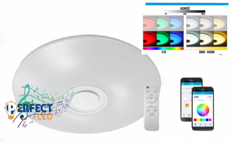 MasterLED Porto 72 W-os 50 cm fehér LED távirányítós mennyezeti lámpa