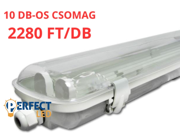 MasterLED 120 cm-es armatúra 2x18 W-os IP65 10 db-os csomagár