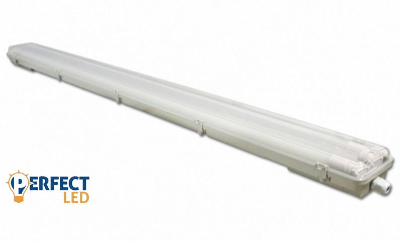 MasterLED 120 cm-es armatúra 2x18 W-os víztiszta fedéllel LED fénycsövekkel