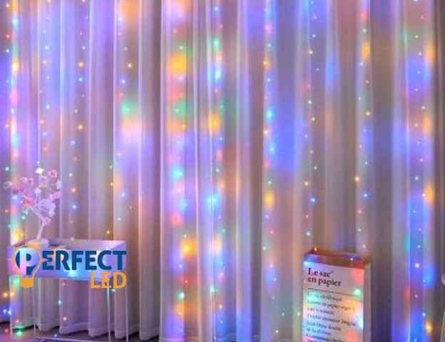 MasterLED 3x3m-es LED függöny RGB USB csatlakozóval és távirányítóval