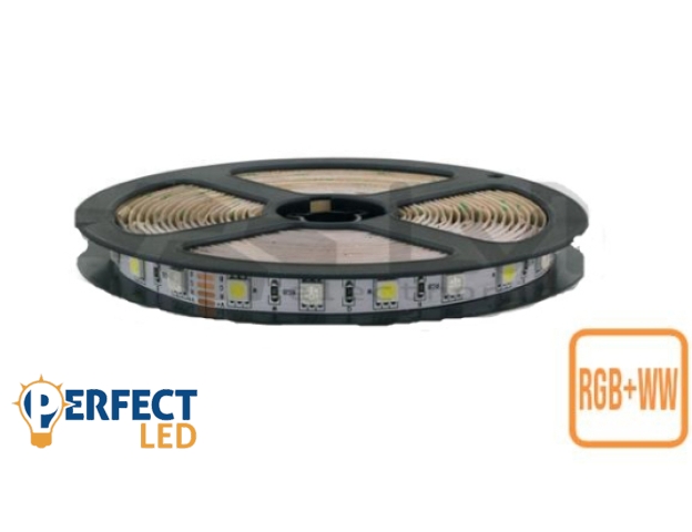 MasterLED 60 LED/méteres 12 V-os beltéri RGB+ meleg fehér 5050 LED szalag 5 m / tekercs