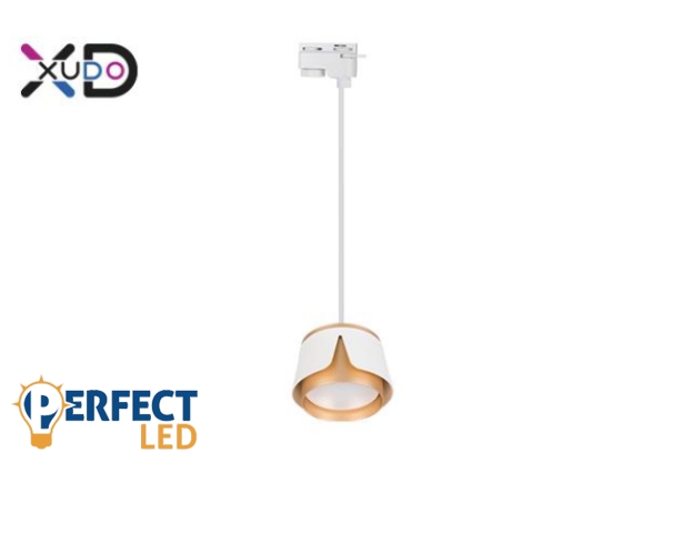 MasterLED Bud fehér/arany 1 fázisú sínre szerelhető függesztett lámpa keret GX53-as foglalattal