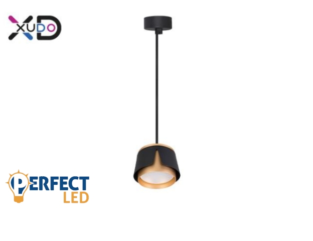 MasterLED Bud fekete-arany színű függesztett mennyezeti lámpa GX53-as foglalattal