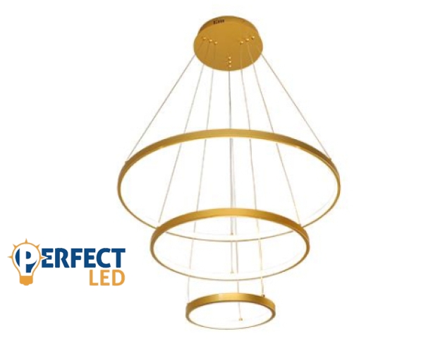 MasterLED Coma LED csillár 20/40/60cm 77W arany