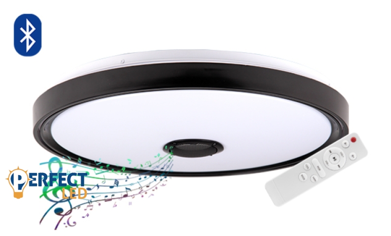 MasterLED Cosmo 72 W-os 500 mm fekete RGBW LED távirányítós mennyezeti lámpa