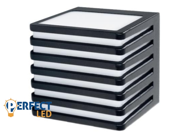 MasterLED Cube-3 fekete oldalfali lámpa GX53-es foglalattal