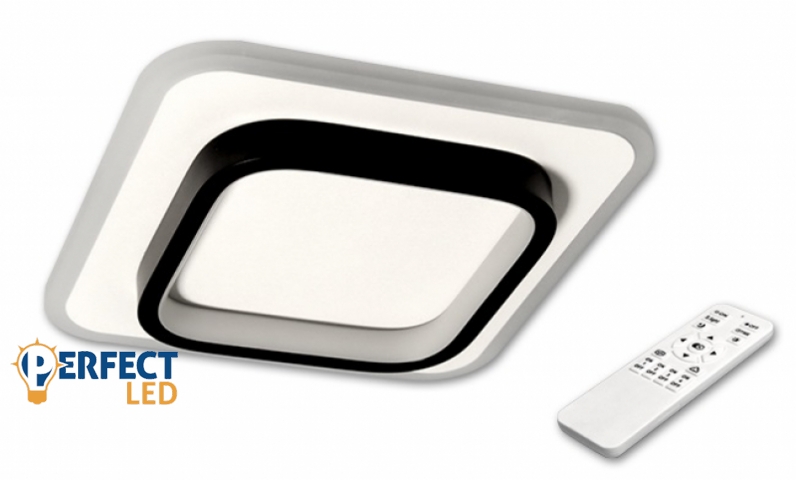 MasterLED Galaxis Falcon 35 W-os 24x24x5 cm fekete-fehér LED távirányítós mennyezeti lámpa