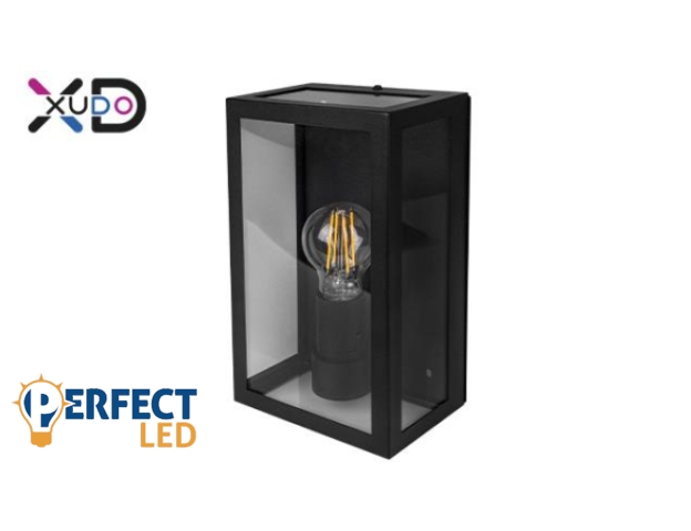 MasterLED Kerti oldalfalra helyezhető fekete színű lámpa E27-es foglalattal IP44-es védettséggel