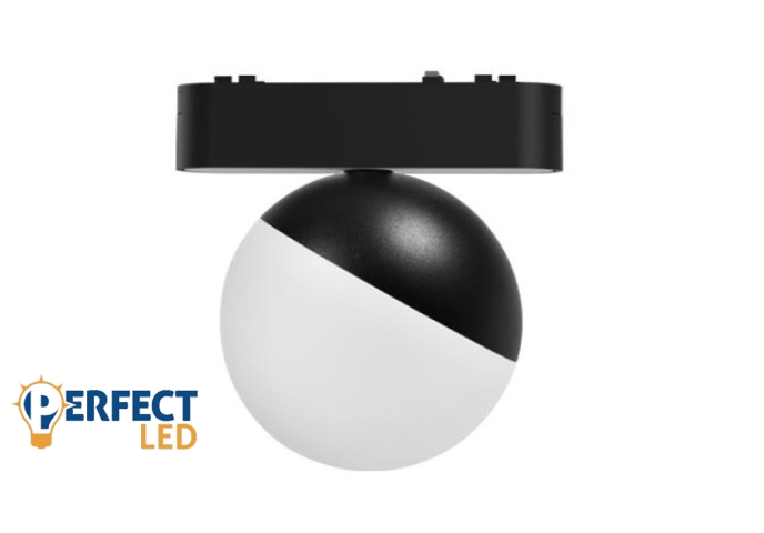 MasterLED LUXO Spheris 10-W-os fekete mágneses sínes lámpa 4000K 48V