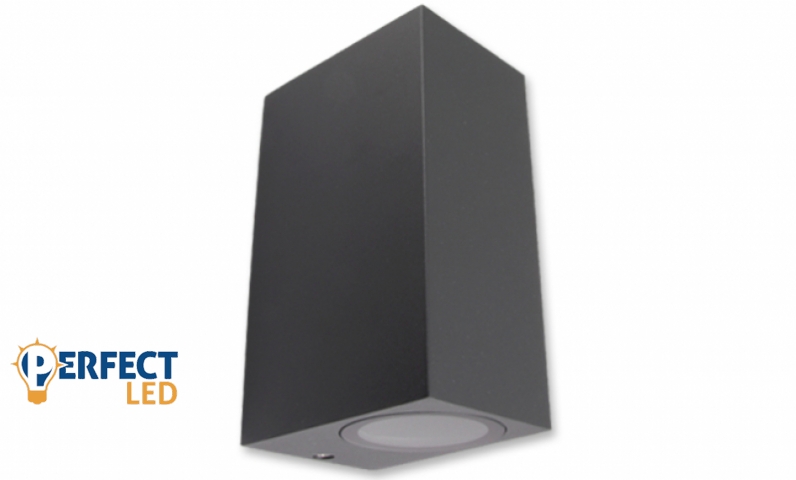 MasterLED Lida 150x92 sötétszürke szögletes oldalfali lámpa GU10-es foglalattal