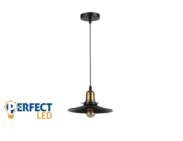 MasterLED Loft 1xE27 foglalatú fekete/arany színű függesztett mennyezeti lámpa