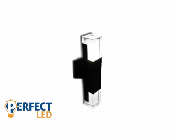 MasterLED Lora Kerti 2x7 W-os fekete fali lámpa