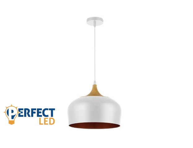 MasterLED Lumina 1xE27 foglalatú fa/fehér/arany színű függesztett mennyezeti lámpa