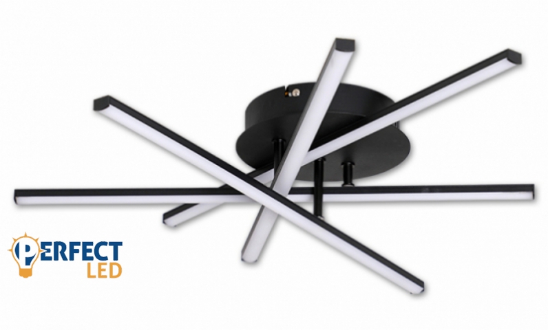 MasterLED Modena Rivera 35 W-os ø50 cm natúr fehér fekete LED mennyezeti lámpa