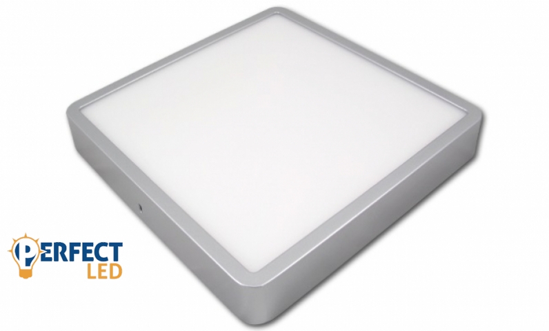 MasterLED Orto 24 W-os négyzet alakú natúr fehér ezüst színű led panel