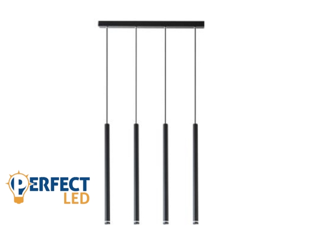 MasterLED Piero fekete színű függesztett mennyezeti lámpa 4xG9-es foglalattal