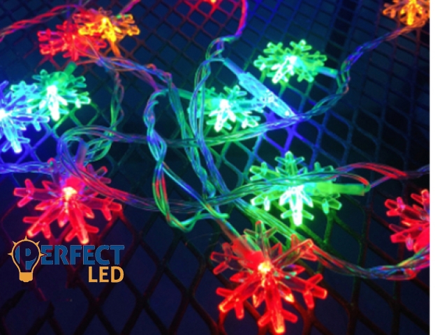 MasterLED RGB hópehely alakú fényfüzér 20 LED 3m