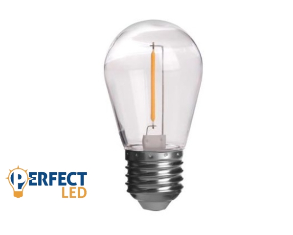 MasterLED ST14 filamentszálas LED izzó UV álló PC 1W meleg fehér E27 5 db-os készlet