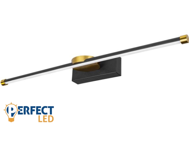 MasterLED Santo 12W 4000K 60 cm-es fekete/arany tükör feletti lámpa IP44-es védettségű