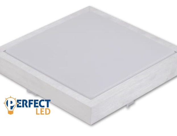 MasterLED Solen 270x270 mm négyzet alakú fehér mennyezeti lámpa E27 foglalattal