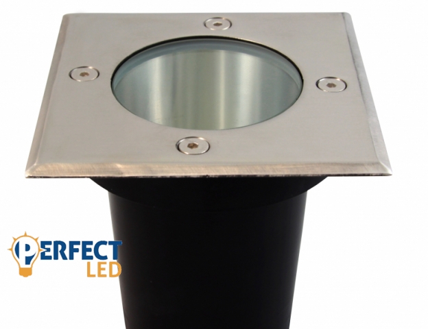 MasterLED Süllyeszthető lépésálló mattkróm kerti lámpatest cserélhető fényforrással