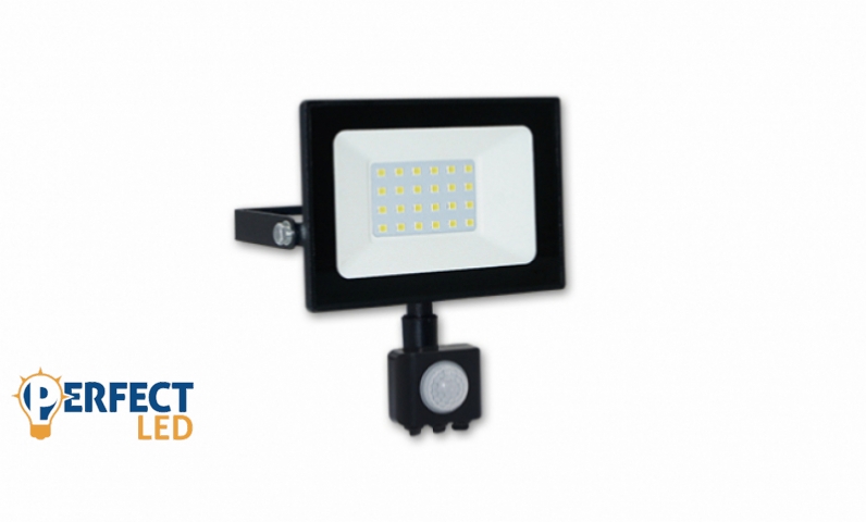 MasterLED Tiga 20 W-os natúrfehér mozgásérzékelős LED reflektor