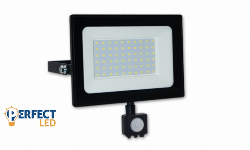 MasterLED Tiga 50 W-os natúrfehér mozgásérzékelős LED reflektor