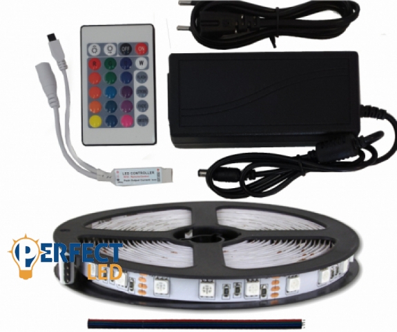 MasterLED Vízálló RGB 60 LED/méteres LED szalag szett