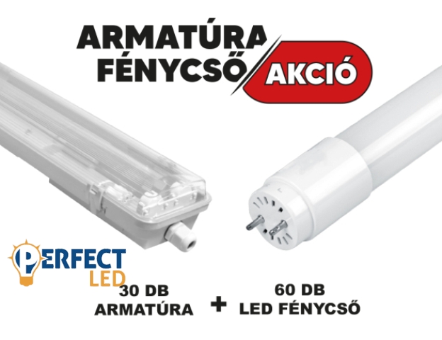 MasterLED armatúra és fénycső akció 30 db armatúra + 60 db LED fénycső