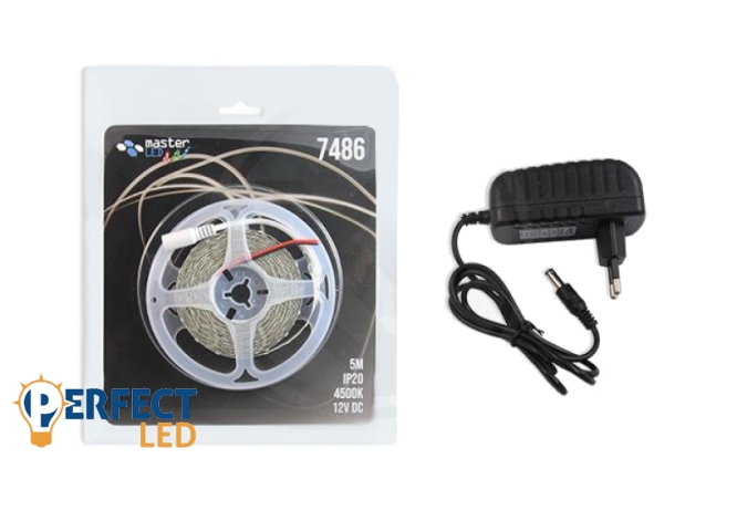 MasterLED beltéri natúr fehér 60 Led/méteres led szalag szett/5 méter