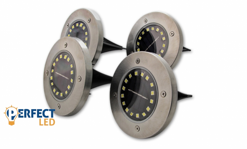 MasterLED Földbe szúrható 1 2 W-os kerek napelemes lámpa 16 SMD