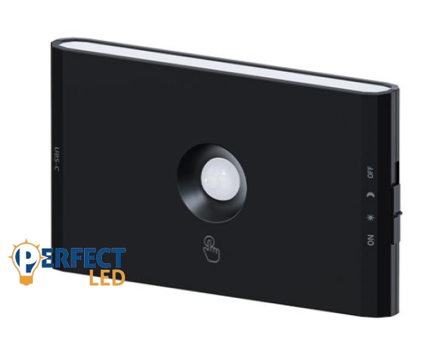 MasterLed Wolf mozgázsérzékelős fekete LED lámpa állítható színhőmérséklettel