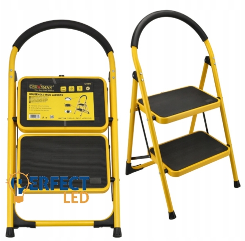 Összecsukható létra 2 lépcsős acél létra 150 kg terhelhetőség