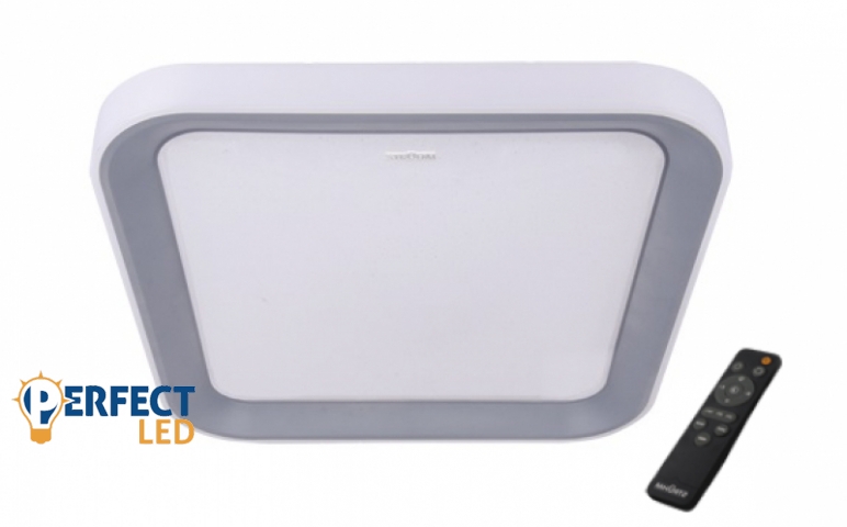 Strühm Ariel 48 W-os 505x505 mm négyzet alakú távirányítós mennyezeti lámpa IP44-es védettségű