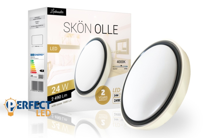 Skön Olle 24 W-os ø400 mm kerek natúr fehér fehér-szürke színű mennyezeti lámpa IP20-as védettségű