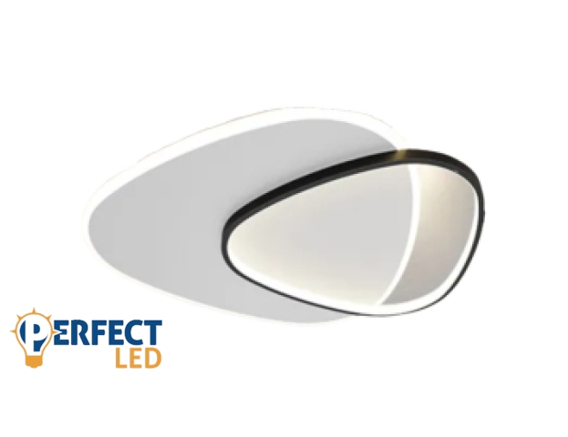 Stone Seine 48W-os 490x400mm 3000-6500K fekete-fehér színű távirányítós mennyezeti lámpa