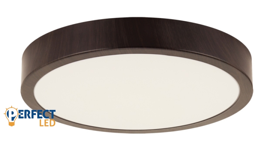 Strühm ATUT kör alakú 18W-os LED lámpa wenge 280x280 mm IP44-es védettségű