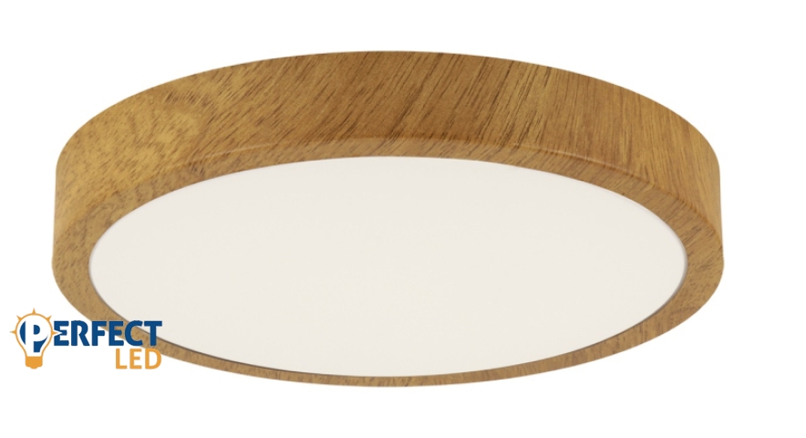 Strühm ATUT kör alakú 24W-os LED lámpa tölgy 380x380 mm IP44-es védettségű