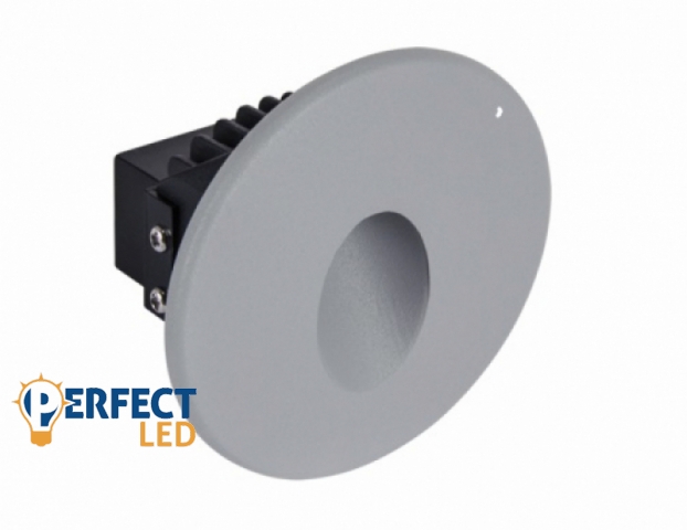 Strühm Azyl Led süllyesztett kör alakú natúr fehér szürke LED-es lépcsővilágítás