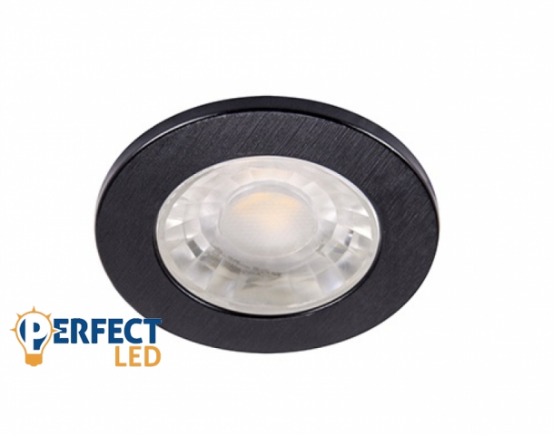 Strühm Fin Led IP44 3 W-os süllyesztett natúr fehér fekete színű kör alakú LED-es mennyezetlámpa