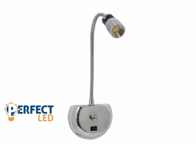 Strühm Florya-3 LED natúr fehér króm fali lámpa
