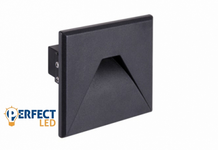 Strühm Kurs D Led süllyesztett négyzet alakú natúr fehér fekete LED-es lépcsővilágítás