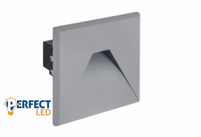 Strühm Kurs D Led süllyesztett négyzet alakú natúr fehér szürke LED-es lépcsővilágítás