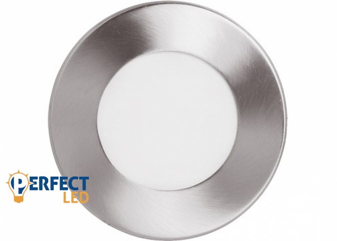 Strühm Milton 6 W-os süllyesztett meleg fehér ezüst színű kör alakú LED-es mennyezetlámpa