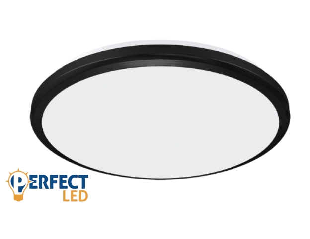 Strühm Planar 18 W-os ø265 mm kerek fekete mennyezeti lámpa IP54-es védettségű