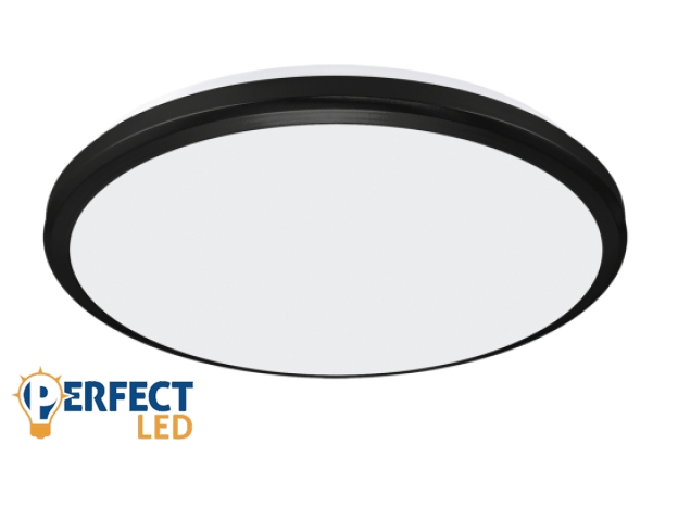 Strühm Planar 24 W-os ø315 mm kerek fekete mennyezeti lámpa IP54-es védettségű