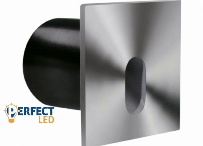 Strühm Rafi négyzet alakú natúr fehér matt króm beltéri LED-es lépcső világítás