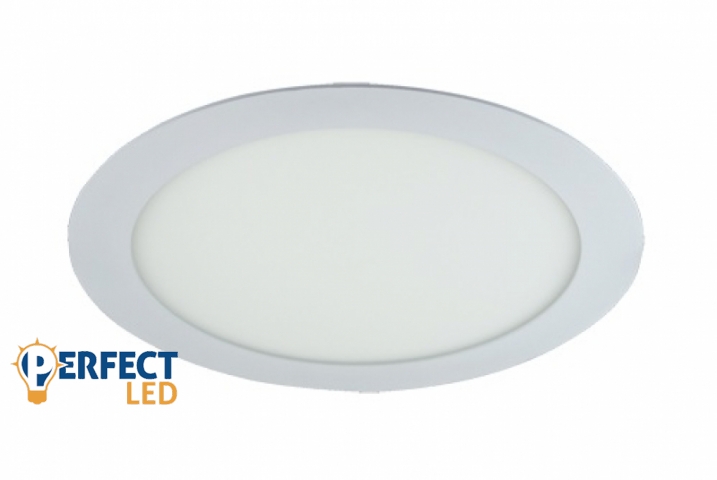 Strühm Slim 18 W-os süllyesztett hideg fehér fehér színű kör alakú LED-es mennyezetlámpa